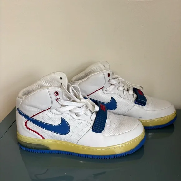 Nike Air Force 1 Mid Supreme Max Air CB Barkley•Size 9•White Blue Red•Rare• - Picture 4 of 16